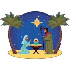 Christmas Decoration Large Nativity Scene Christmas Sticker
